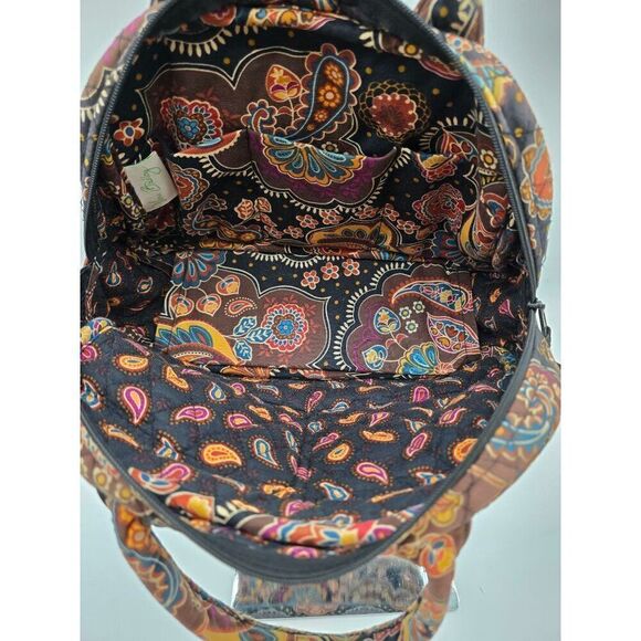 Vera Bradley Quilted Floral Pattern Black Duffel Bag With Handles & Zipper Closu - Picture 6 of 8